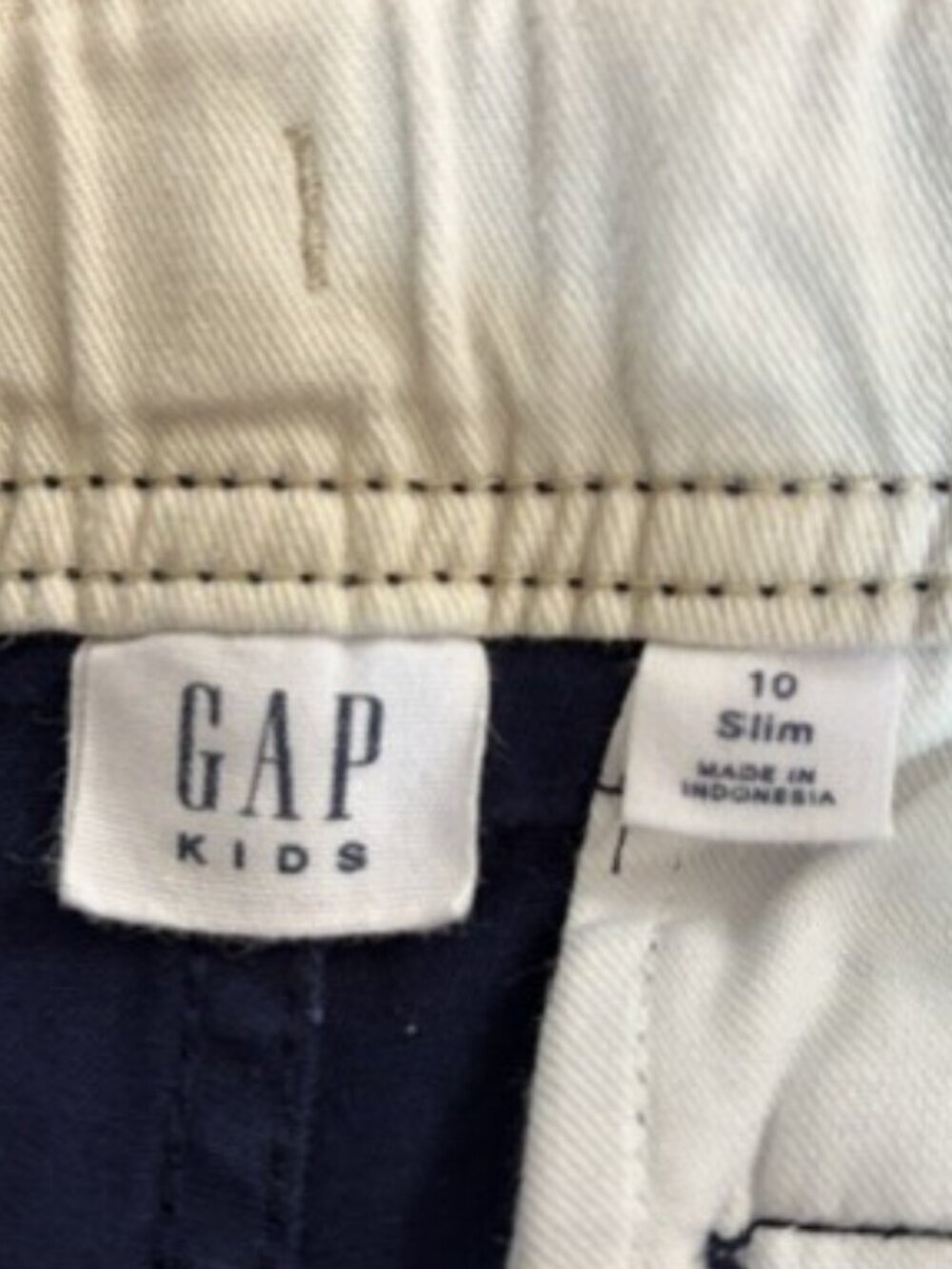 GAP Kids Boys 10 Slim Cargo Shorts Navy Blue Adjustable Waist Button Zip - Picture 4 of 4